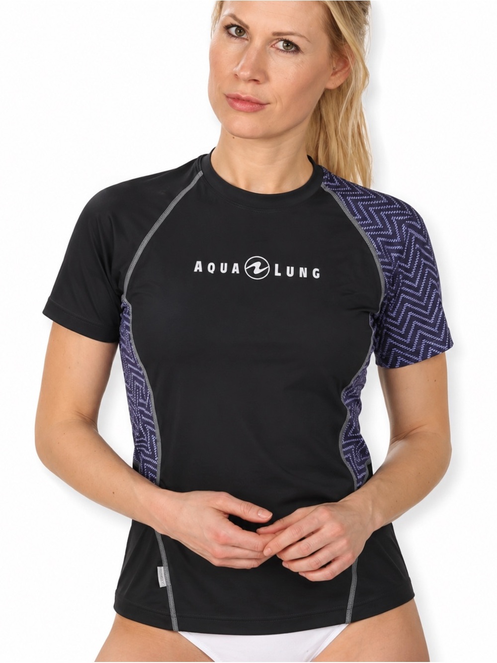 Women’s Black & Purple Short Sleeve Rash Guard